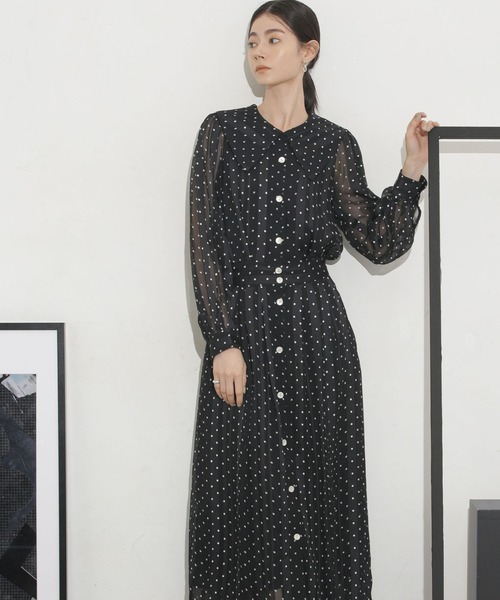 「A PUPIL」 長袖ワンピース S ブラック レディース_画像3