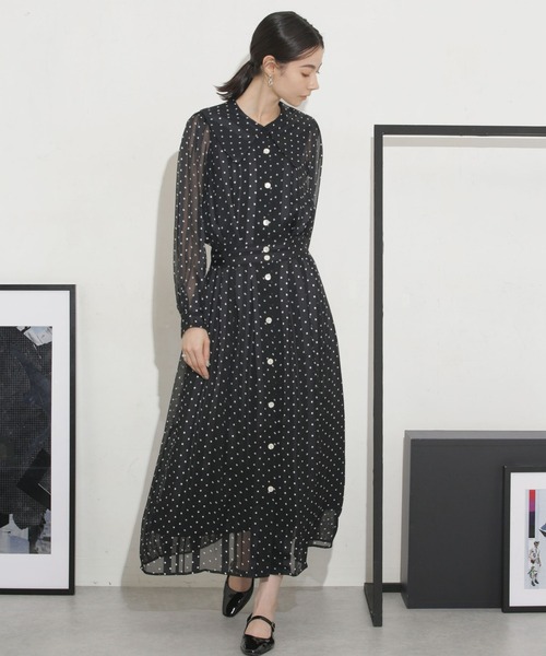 「A PUPIL」 長袖ワンピース S ブラック レディース_画像4