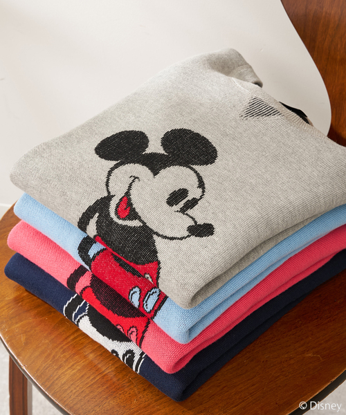 【サックスブルー】MICKEY/ミッキー/スウェットライクニット MICKEY/ミッキー/スウェットライクニット（ニット／セーター）｜B.C