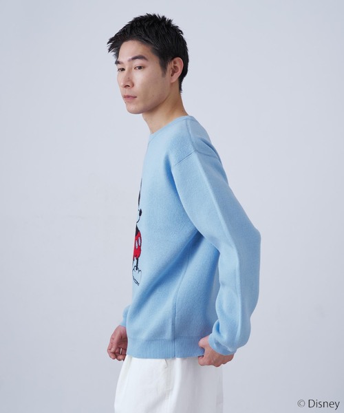 【サックスブルー】MICKEY/ミッキー/スウェットライクニット MICKEY/ミッキー/スウェットライクニット（ニット／セーター）｜B.C
