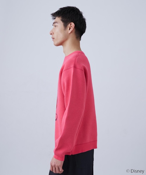 【ピンク】MICKEY/ミッキー/スウェットライクニット B.C STOCK（ベーセーストック） セーター ニット MICKEY/ミッキー