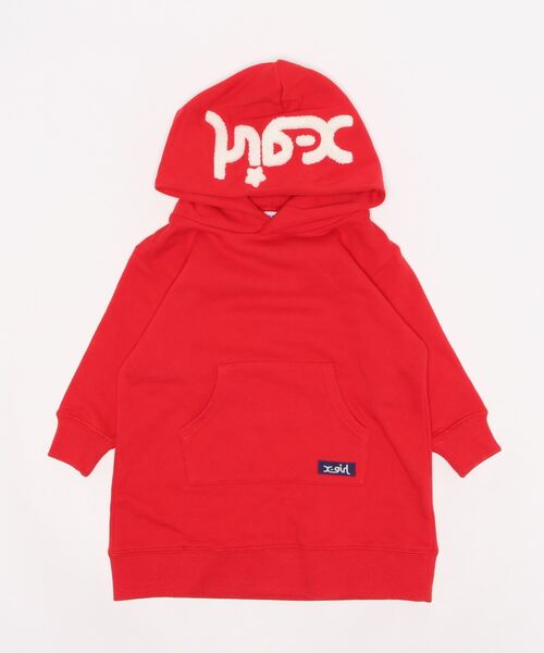 「X-girl Stages」 「KIDS」長袖ワンピース 130cm レッド キッズ_画像4