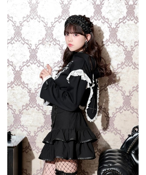 NOEMIE（ノエミー） スカート 合皮スタッズフリルバックルスカパン