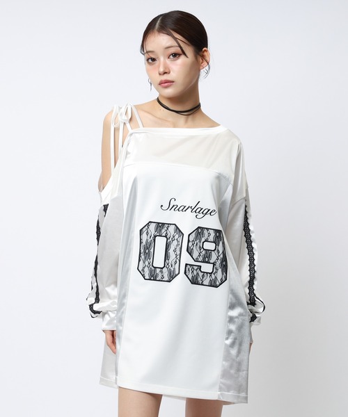 SPIRALGIRL（スパイラルガール） tシャツ ワンショルダーナンバリング