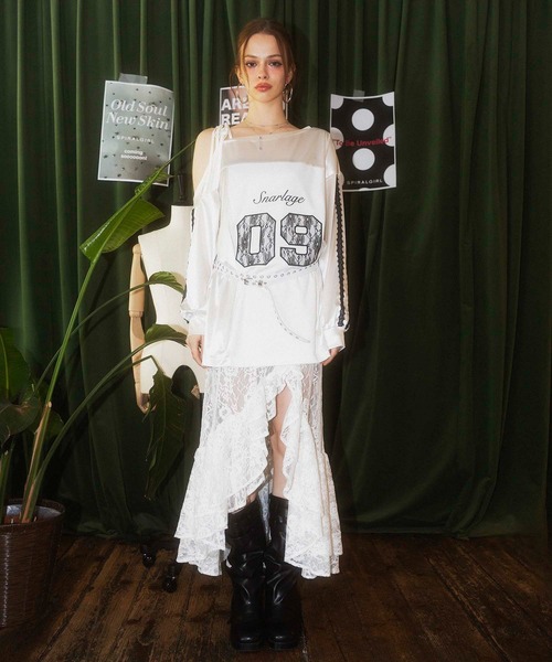 SPIRALGIRL（スパイラルガール） tシャツ ワンショルダーナンバリング