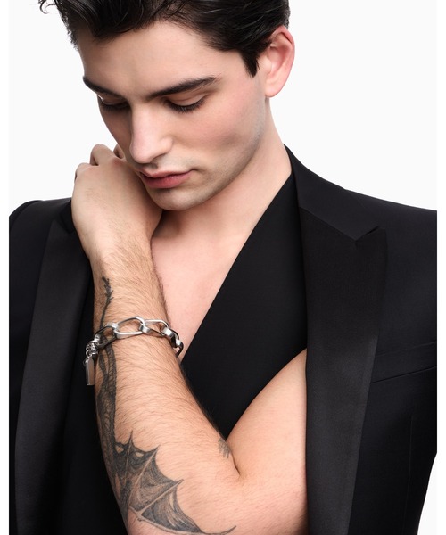 連休特価！アルマーニ　チェーンブレスレット ロゴ付き EMPORIO ARMANI ブレスレット 「エンポリオ アルマーニ」 チェーン