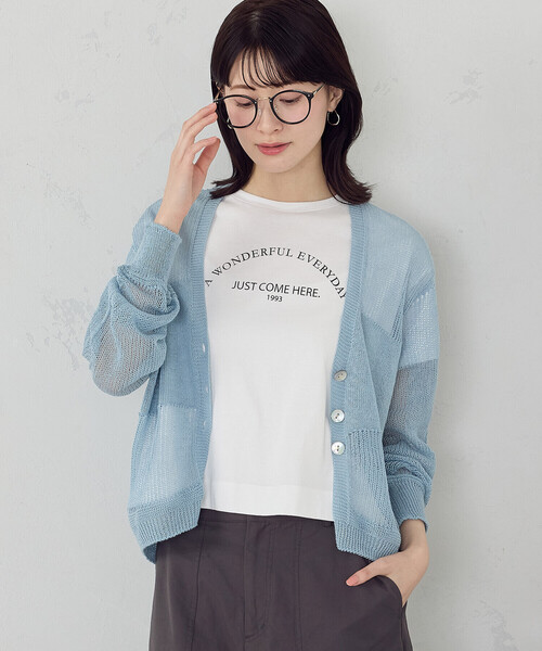 COMME CA ISM（コムサイズム） カーディガン 夏 日本製ホール