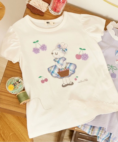 KP tシャツ mimiちゃんアップリケ 半袖Tシャツ キッズ 子供服 女の子