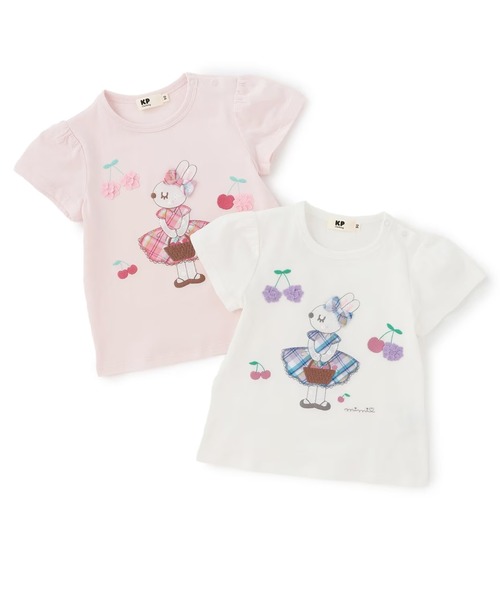 KP tシャツ mimiちゃんアップリケ 半袖Tシャツ キッズ 子供服 女の子