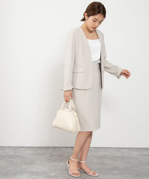 「NOLLEY'S」 ノーカラージャケット 36 ネイビー レディースの画像