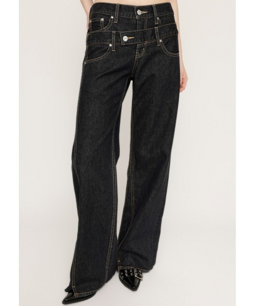 「SLY」 ブーツカットデニムパンツ 0 ブラック レディース
