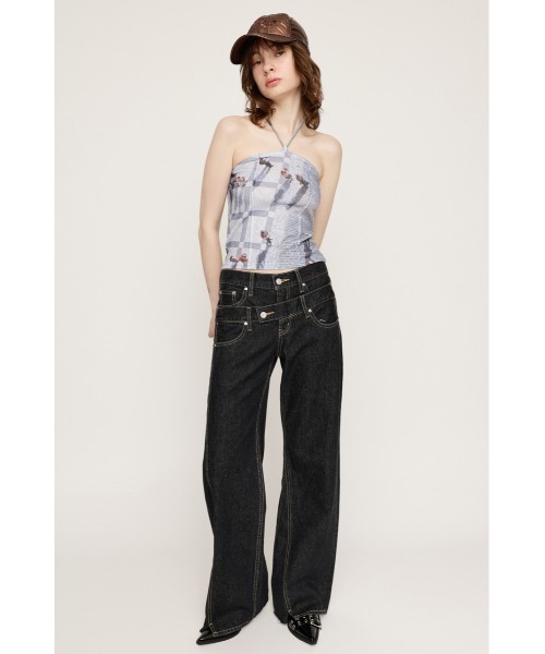 「SLY」 ブーツカットデニムパンツ 0 ブラック レディース