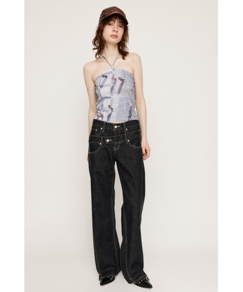 「SLY」 ブーツカットデニムパンツ 0 ブラック レディース