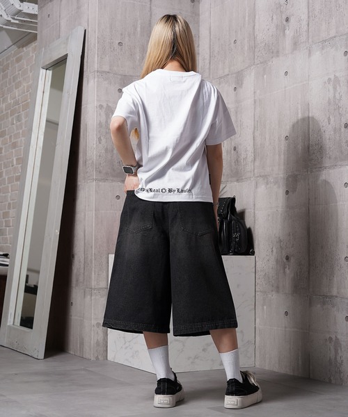 ハーフパンツ ワイドパンツ ジーンズ 12oz デニム ダブルニージョーツ