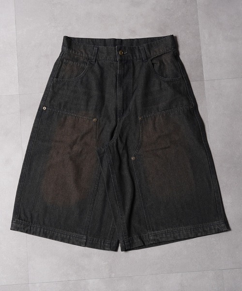 ハーフパンツ ワイドパンツ ジーンズ 12oz デニム ダブルニージョーツ