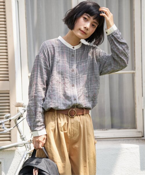 「LBC」 長袖シャツ M ネイビー レディース_画像8