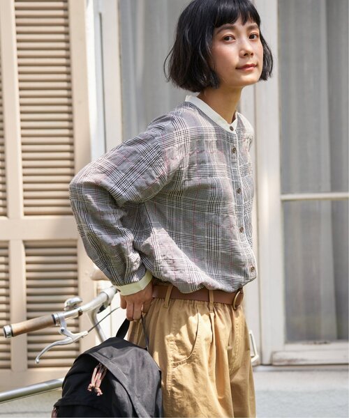 「LBC」 長袖シャツ M ネイビー レディース_画像9