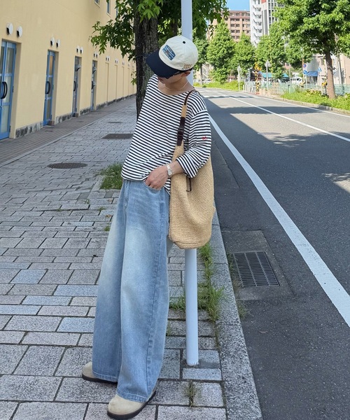 tシャツ 「ユニセックス」バックネックブランドタグボーダーロンT メンズ レディース | SELAN | 05