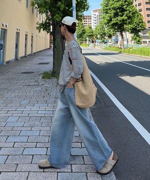 tシャツ 「ユニセックス」バックネックブランドタグボーダーロンT メンズ レディース | SELAN | 09