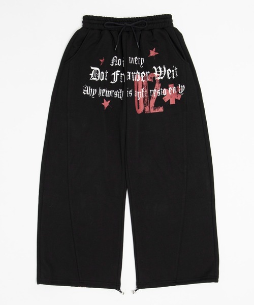 パンツ Y2Kフロント＆バックプリントスウェットパンツ レディース