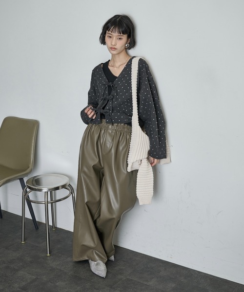 THE Yon ジャケット ノーカラージャケット 2wayグリッタードット
