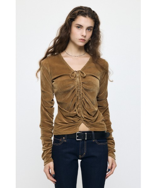 MOUSSY（マウジー） カーディガン 「26年AW新作」SHEER VELOUR