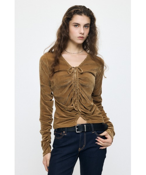 MOUSSY（マウジー） カーディガン 「26年AW新作」SHEER VELOUR