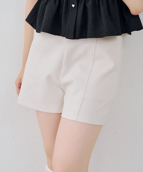 continuer de NICE CLAUP パンツ キラキラビジューショートパンツ