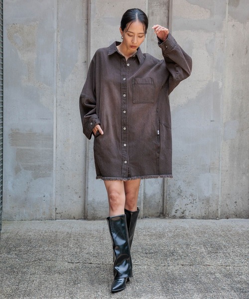 HEREIAM ワンピース 「HEREIAM」コクーンデニムシャツワンピース