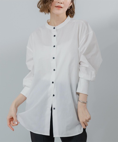 ur's ブラウス シャツ 釦バックスリットチュニックシャツ