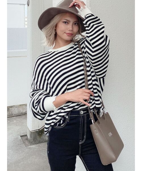 ⸜❤︎⸝‍GYDA))ダメージワッフルニットTOPS☆*° ダメージワッフルニットTOPS[品番：MKSW0022494]｜GYDA（ジェイダ