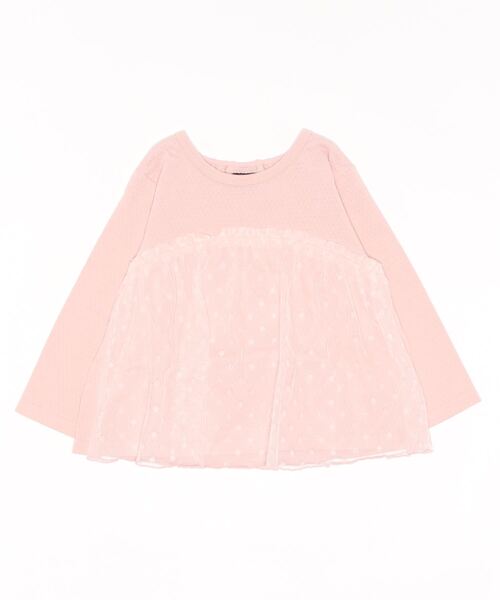 Crescent tシャツ チュール切り替え長袖Tシャツ キッズ 子供服 女の子 