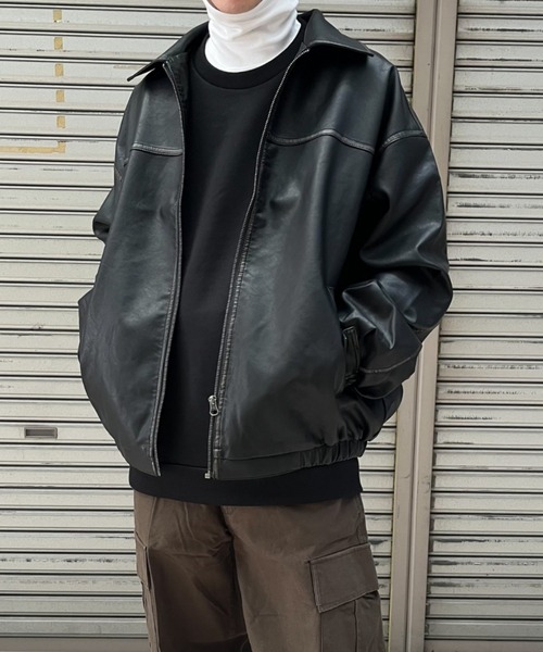 Lazar ブルゾン アウター Vintage PU Leather Jacket/オーバー
