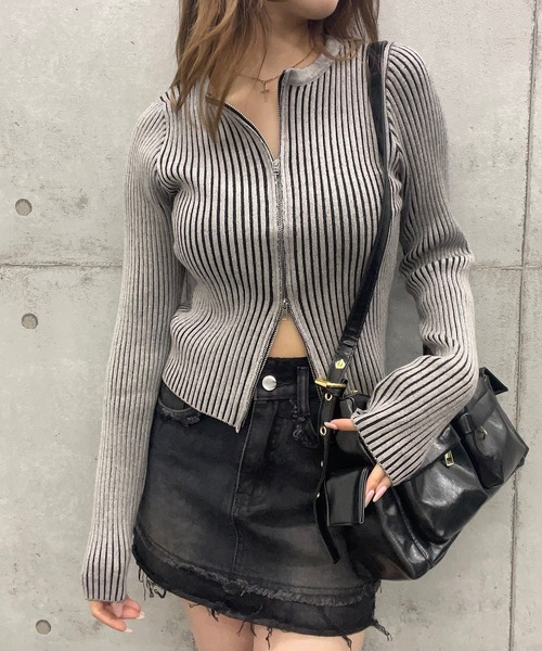 Roger&Raw（ロジャーアンドロウ） tシャツ リブジップアップニット 