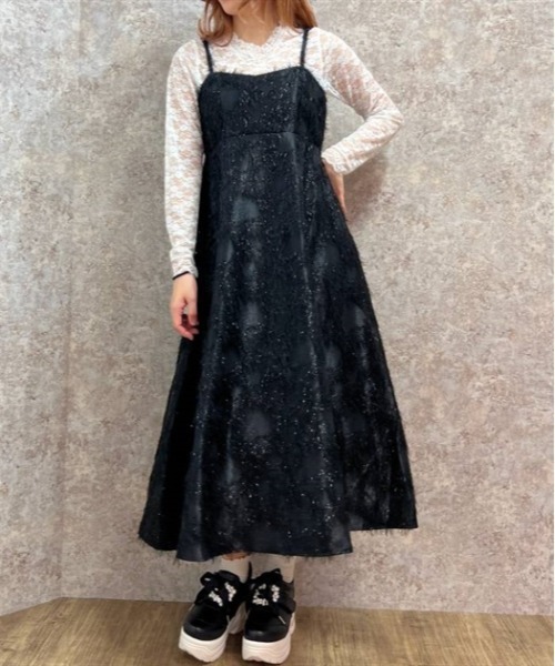 axes femme POETIQUE ワンピース カットジャガードキャミワンピ