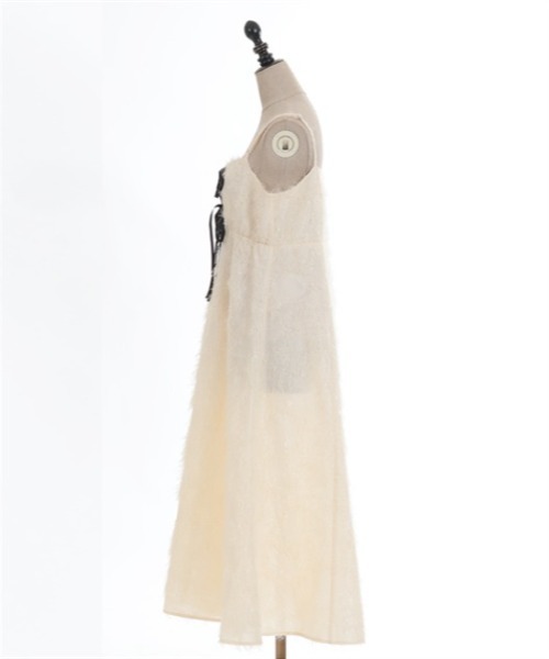 新品 axes femme POETIQUE プリーツデザインキャミワンピース axes femme POETIQUE ワンピース レースアップリボンキャミ
