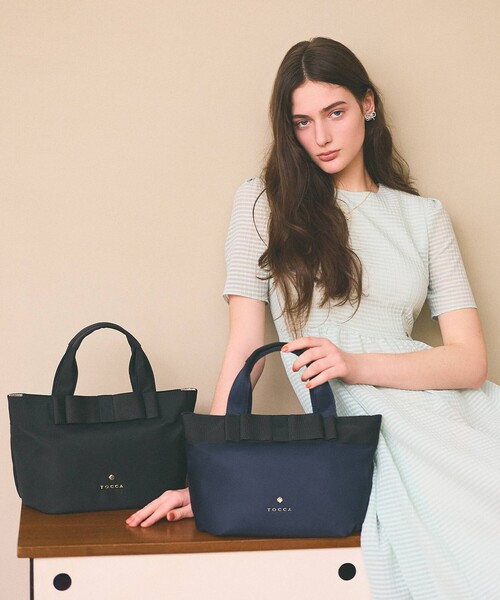 TOCCA トートバッグ RIBBON BRICK TOTE M レディース : ZOZOTOWN