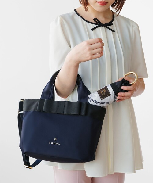 【未使用】TOCCA トッカ　ネイビー　リボン　トート TOCCA トートバッグ RIBBON BRICK TOTE M レディース : ZOZOTOWN