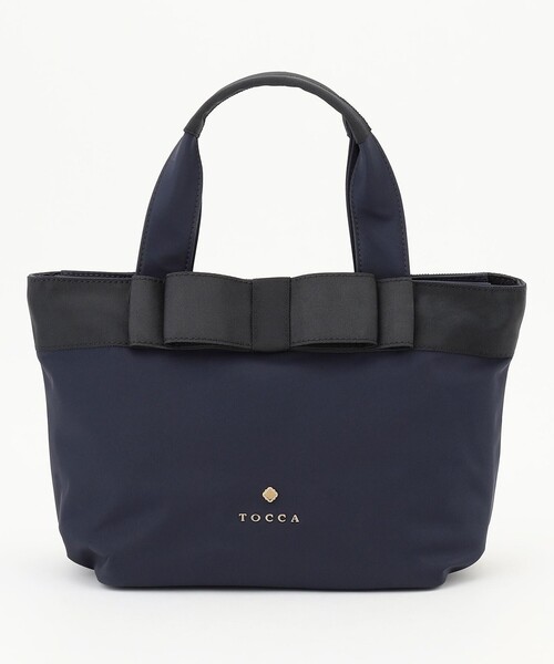 トッカ 新品ネイビー RIBBON TOTE S トートバッグ S TOCCA BAMBINI（トッカバンビーニ）の「RIBBON TOTE S トート