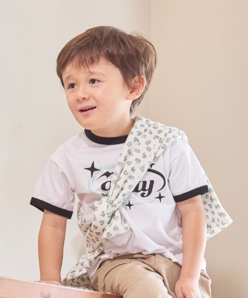 ELF SACK 人気◆キュート カジュアル プリント 半袖Tシャツ ELF SACK 人気◇キュート カジュアル プリント 半袖Tシャツ 3色