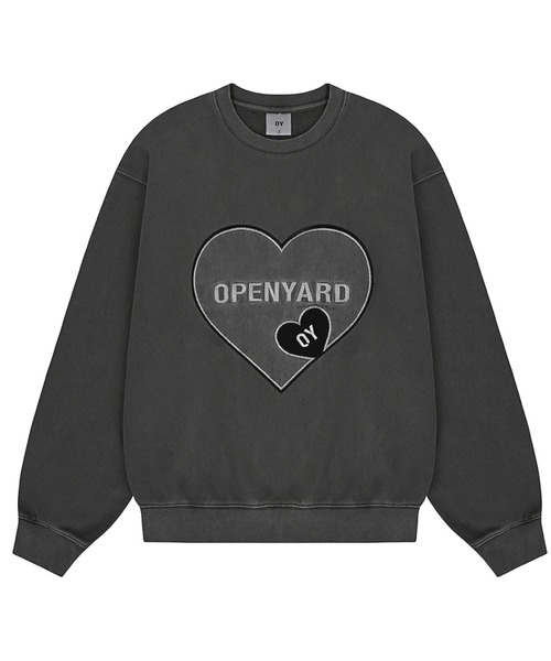 トレーナー スウェット 「OY/オーワイ」 PIGMENT DYED HEART LOGO MTM/ピグメントダイド ハートロゴ クルーネック レディ OY トレーナー スウェット 「OY/オーワイ」 PIGMENT DYED HEART