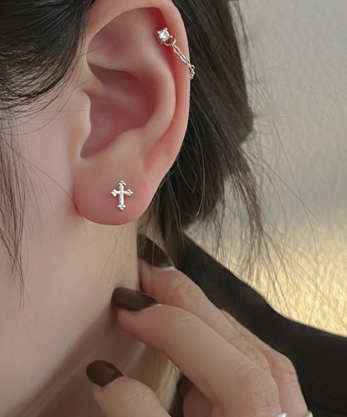 NO WAY ピアス /Bz/タイニークロスミニピアス/ペア(RZ