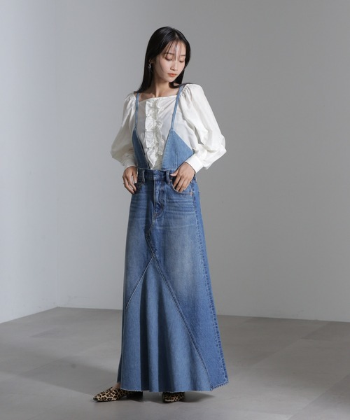 NANO universe（ナノ・ユニバース） ジャンパースカート リメイク風