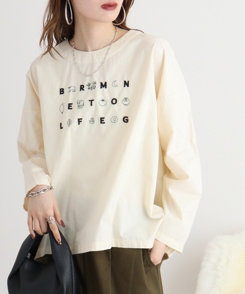 ブラウス シャツ EMAGO しりとり刺繍ブラウス レディース