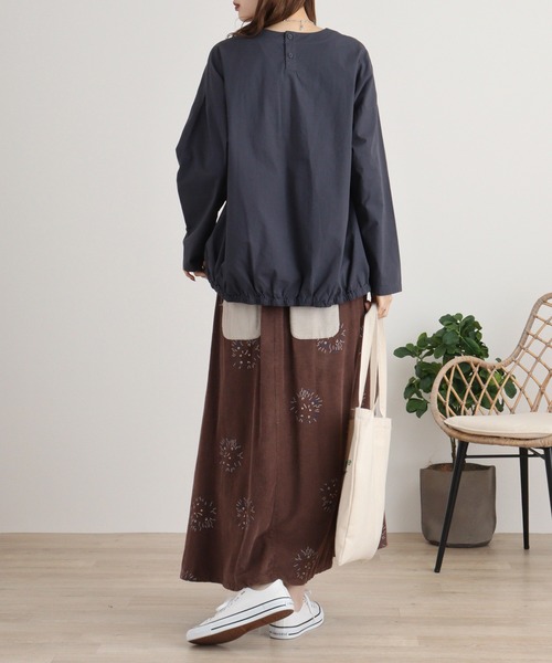 ブラウス シャツ EMAGO しりとり刺繍ブラウス レディース Emago ブラウス シャツ EMAGO しりとり刺繍ブラウス レディース