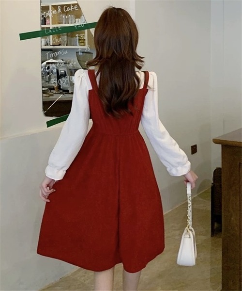FREE STYLISTS ワンピース バイカラー異素材ドッキングワンピース