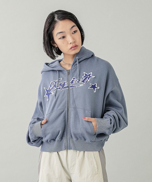 X-girl（エックスガール） パーカー X-girl STAR LOGO ZIP UP HOODIE