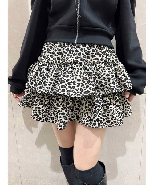 スカート 「PHILLY」レオパードティアードミニスカート : ZOZOTOWN