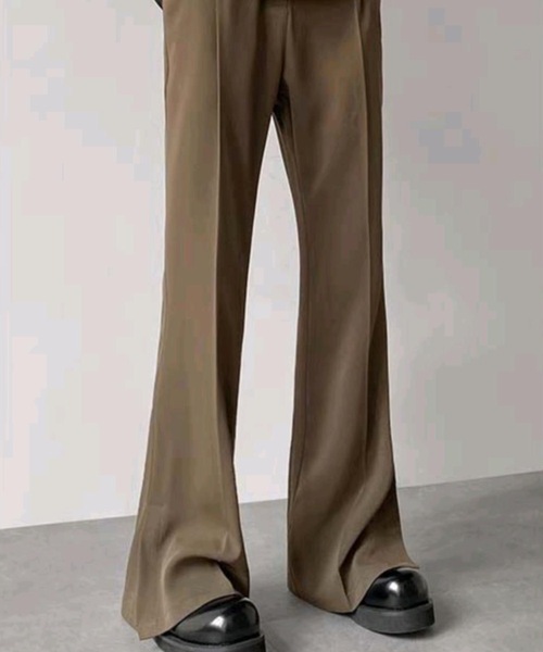 link lot スラックス ベーシックスリットフレアスラックス メンズ