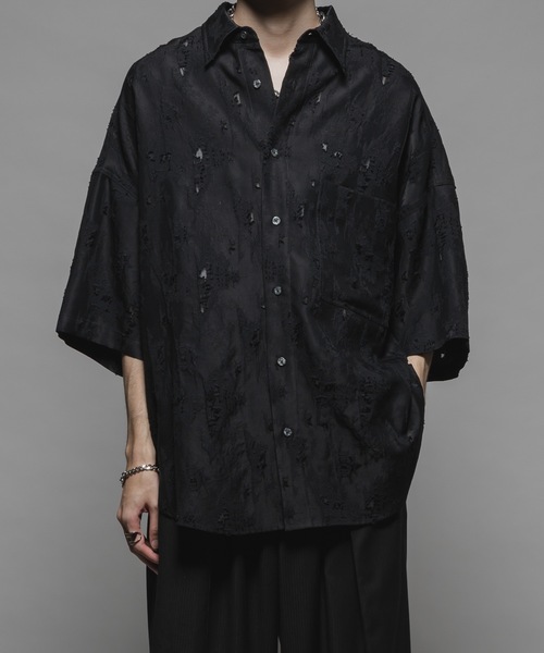 Casper John シャツ See-through jacquard over shirts
